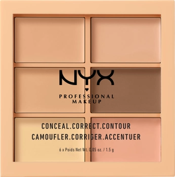 NYX Professional Makeup 3C Paleta - Korektor, Korekta, Kontur 01 Light 9 g (0800897831479)