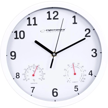 Zegar ścienny Esperanza LYON EHC016W Biały