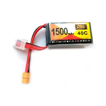 Аккумулятор ZOP Power 14.8v 1500 mAh Li-Po 4s 40C коннектор XT60