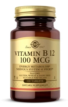 Вітамін B12 Solgar, Vitamin B12, 100 мкг, 100 таблеток