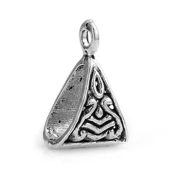 Бейлы Finding Держатель для кулона треугольный Античное серебро 15 mm x 10 mm Отверстия: 4.6 mm 2 mm