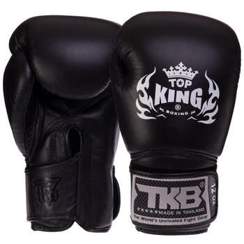 Перчатки боксерские кожаные TOP KING Super TKBGSV 10 унции Цвет: Черный