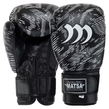 Перчатки боксерские PVC MATSA MA-7762 Цвет: Черный размер: 12 унции