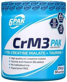 Креатин порошок 6Pak CrM3 Pak 250 г Натуральний (5906660531043)