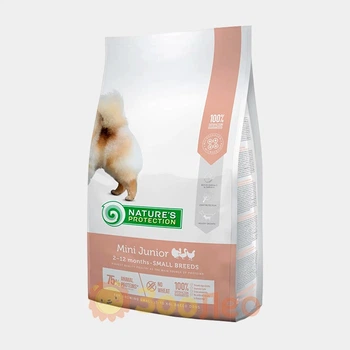Сухой корм Nature's Protection Mini Junior Small Breeds для щенков маленьких пород, с курицей, 2 кг