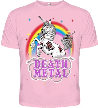 Рожева футболка Death Metal (Unicorn), Розмір S