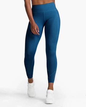 Женские компрессионные тайтсы 2XU, MCS Force Mid Rise Tights, S, синий/синий логотип