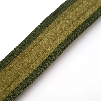 Мужской пояс на липучке походной тканьевый из нейлона размер регулируемый от 60 до 115 см на пряжке фиксаторе из пластика зеленый камуфляж (Kali)