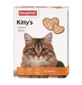Витаминизированное лакомство с биотином и таурином для кошек Beaphar Kitty's 75 таблеток