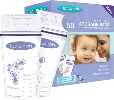 Пакети для зберігання і заморожування грудного молока Lansinoh 50 шт (40055)