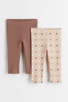 Лосины для девочки в горох и рубчик 2шт H&M 98см (400092465)