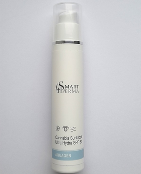 Ультра зволожуючий захисний крем SPF 50 з олією канабісу Smart4Derma Aquagen Cannabia Sunblock Ultra Hydra SPF 50 50мл