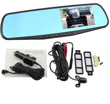 Автомобільний реєстратор дзеркало 310х80х0,8 Blaсkbox DVR AK47 з камерою заднього виду Чорний (ICL44)