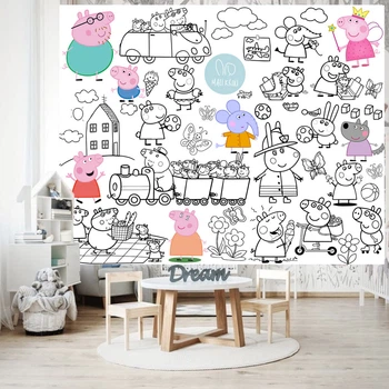 Раскраска Свинка Пеппа / Peppa Pig, Мега большая раскраска, 120 х150 см
