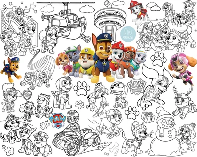 Раскраска Щенячий патруль / Paw patrol Мега большая раскраска 120 х 150 см