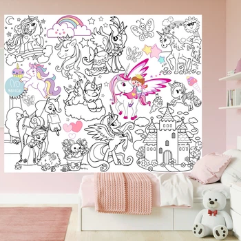 Раскраска Единороги / Unicorn Мега большая раскраска 120х150 см