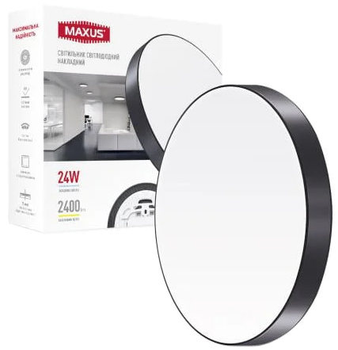Настенно-потолочный светильник MAXUS SP Ceiling 24W 4100K Circle Slim Black 2400Lm (1-MSP-2441-SLB)