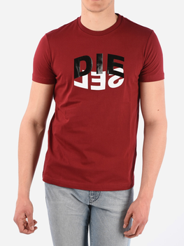 T-shirt męski Diesel T-DIEGOS-N22 A008280HAYU44J M (4US) Bordowy (8059010150542)