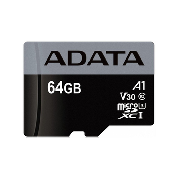 Карта памяти microSDXC A-DATA Premier Pro 64GB Class 10 UHS-I (U3) V30 A2 W-85MB/s R-100MB/s +SD-адаптер AUSDX64GUI3V30SA2-RA1