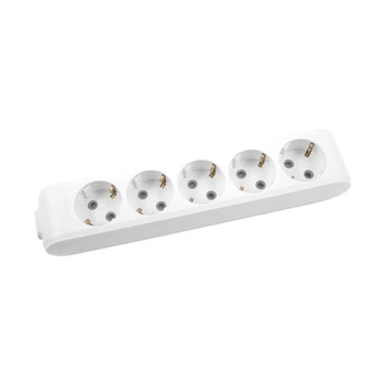 Колодка Panasonic X-tendia с заземлением 5 гнезд, с защитными шторками Серая (WLTB04502GR-UA)