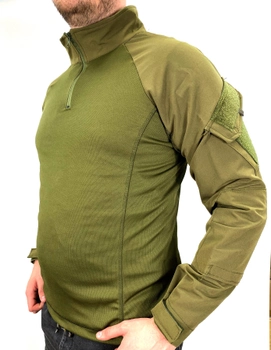Сорочка чоловіча тактична з довгим рукавом, камуфляжна футболка для військових та армії ЗСУ, Хакі. Л ( 153.20.0008.L.HAK)