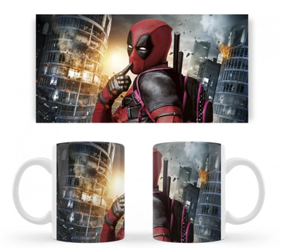 Чашка белая керамическая Deadpool (Дэдпул) ABC