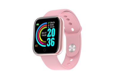 Фітнес браслет D20 smart watch Y68 трекер пульсометр рожевий