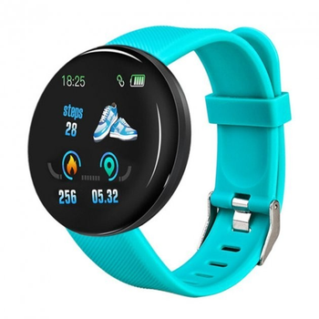 Фітнес браслет D18 smart watch круглий трекер пульсометр м'ятний