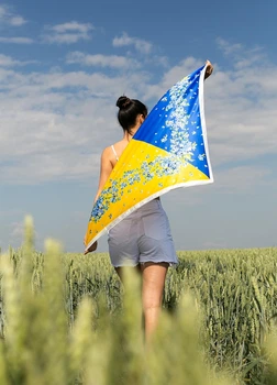 Хустка патріотична (атлас) 90х90 см (С90150-5)