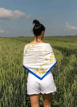 Хустка патріотична (атлас) 90х90 см (С90150-15)