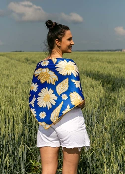 Хустка патріотична (атлас) 90х90 см (С90150-14)