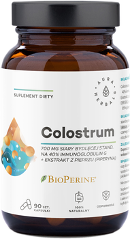 Aura Herbals Colostrum 700 mg + BioPerine kapsułki 90 szt. (5902479613437)