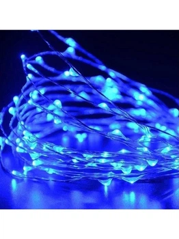 Светодиодная гирлянда нить 200 Led Капли росы электрическая 15 м Синяя