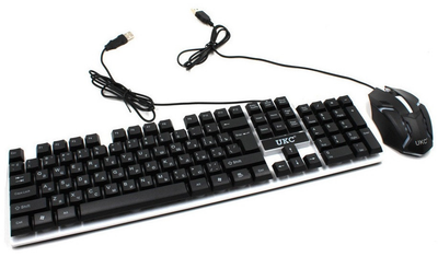 Комплект проводная клавиатура LED и мышь UKC M-416 5559 black