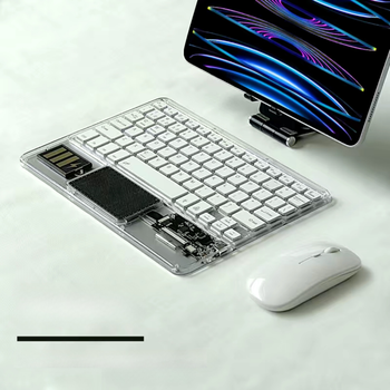 Беспроводной комплект, ультратонкая клавиатура с тачпадом и RGB подсветкой + мышь, + коврик в подарок (white)
