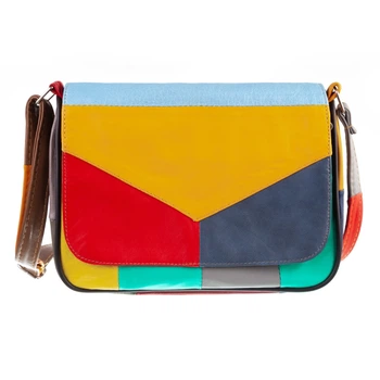 Женская кожаная сумка через плечо LT 5616-1 разноцветная