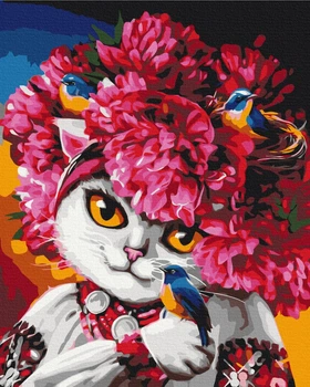 Картина за номерами Brushme Квітуча киця ©Маріанна Пащук 40x50 BS53223