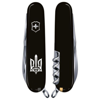 Нож Victorinox Huntsman Ukraine Black "Тризуб ОУН" (1.3713.3_T0300u)