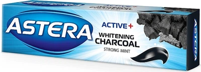 Отбеливающая зубная паста с активированным углем - Astera Active + Whitening Charcoal 110g (997301-1291065-2)
