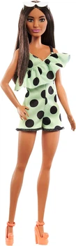 Лялька Барбі Модниця у м'ятному комбінезоні в горошок Barbie Fashionistas Lime Green Polka Dot Romper 200 (HJR99)