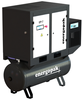 Винтовой компрессор Energopak EP 7/RD-T500 с осушителем и ресивером 500л (1,0 м3/мин, 10 бар, 7,5 кВт)