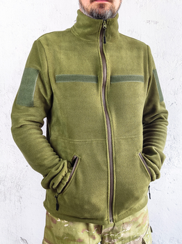 Воєнна флісова кофта на блискавці Garment Factory, оливкова Фліска ЗСУ флісова куртка, тактична кофта з кишенями РОЗМІР 48 M