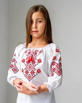 Вышиванка блуза для девочки "Софія" 110рост 5лет белая