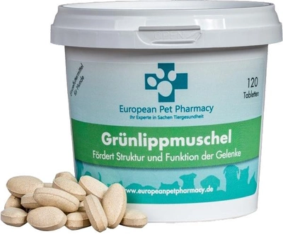 Suplement diety na stawy dla psów EUROPEAN PET PHARMACY Grunlippmuschel 120 tabl. (DLPEPPSPL0011)