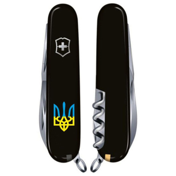 Ніж Victorinox Climber Ukraine Black "Тризуб Жовто-Блакитний" (1.3703.3_T0016u)