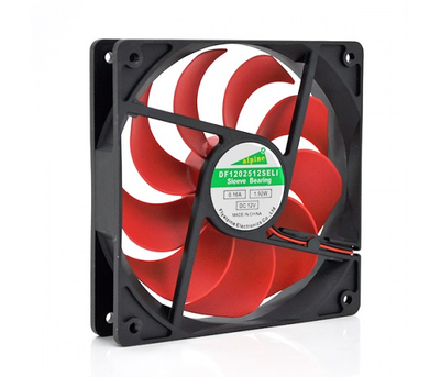 Вентилятор Merlion 12025, 120x120x25мм, 4-pin, Black/Red (CC-120*120*25/2/14421)