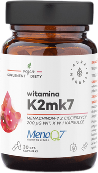 Witamina Aura Herbals K2MK7 MenaQ7 200 μg kapsułki 30 szt. (5902479613680)