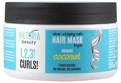 Маска для кудрявых и волнистых волос - Victoria Beauty 1,2,3! Curls! Hair Mask Coconut 250ml (250ml) (1050696-1396993-2)