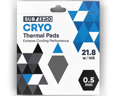 Термопрокладка SubZero CRYO 100x100x0.5 мм SubZero Thermal Pad 21.8 W/mK сіра