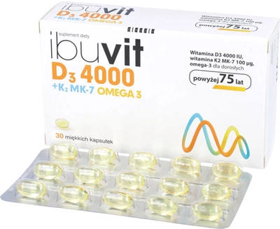 Вітаміни Ibuvit D3 4000 + K2 MK-7 Omega 3 30 капсул (5907529462638)